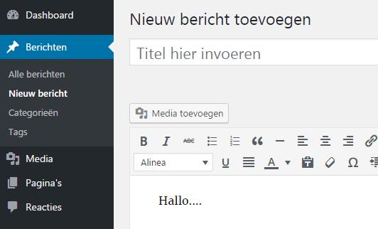 nieuw bericht wordpress